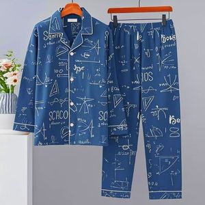 <span class=keywords><strong>Pigiama</strong></span> Autunnale da <span class=keywords><strong>Uomo</strong></span>, Set Due Pezzi con Maniche Lunghe e Pantaloni, Abbigliamento Casual e Comodo per il Sonno, Cardigan con Colletto, Indumenti da Notte per <span class=keywords><strong>Uomo</strong></span> - Product Image 6