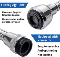 Adaptateur de filtre de robinet à haute pression avec mode de rotation à 360 degrés, économiseur d'eau, buse à bulles, rallonge pour robinet de cuisine, camping-car, maison