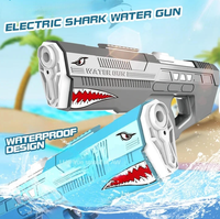 Pistolet à eau électrique Requin grande capacité longue portée étanche pour l'été, jouet de combat de plage extérieur pour adultes unisexe en plastique