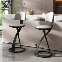 Yazhi acier inoxydable haut tabouret Art métal chaise de Bar moderne populaire maison île hôtel salon confortable dossier