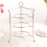 Support de présentation de nourriture en acier inoxydable à 3 niveaux pour buffet de desserts, support de service de buffet, support à gâteaux en métal