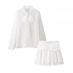 Conjunto de Dos Piezas con Falda Plisada y Camisa con Lazo para Mujer - Atuendo Sexy de Verano - Product Image 2