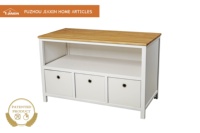 Meuble TV moderne en bois avec 3 tiroirs de rangement pliables pour salon, chambre, hall et meubles de maison de ferme