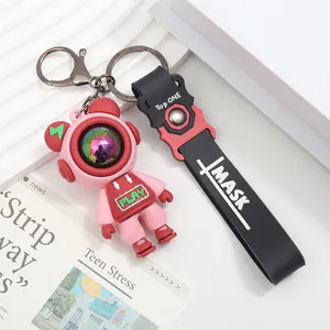 Lightning Bear With Ring Custom 3d Anime Keychain Silicone Plastic Rubber Pvc Keychain Bag Accessories Key Holder Key Ring Gift