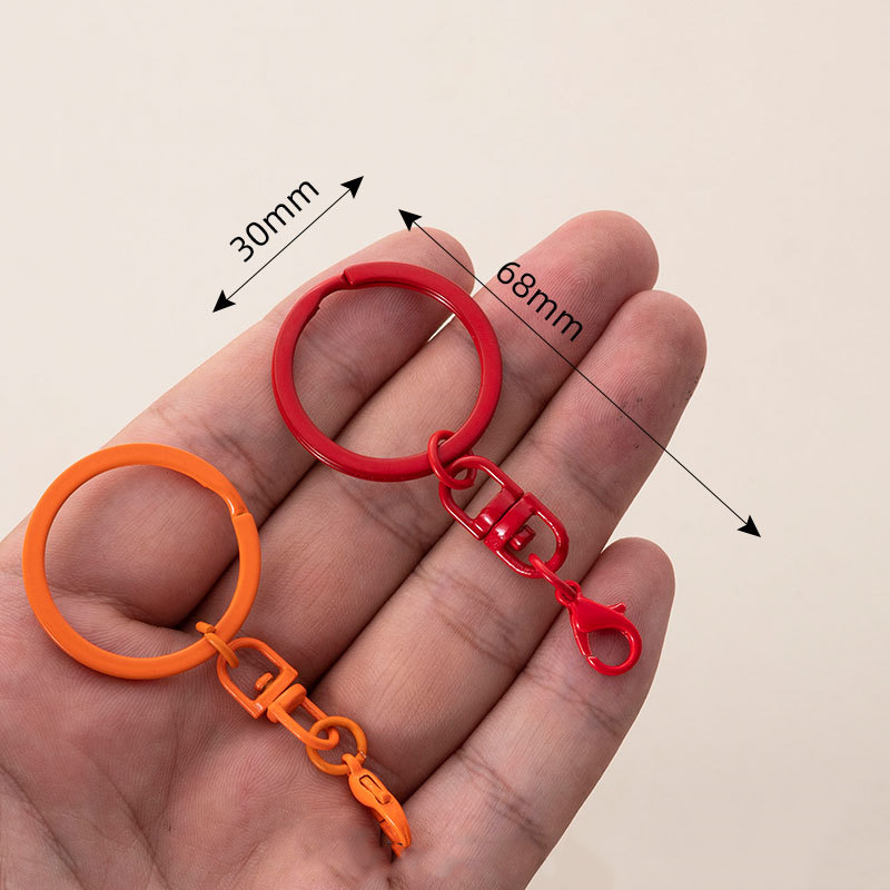 Bulk Flat Key Ring 30mm Keychain Long 70mm Lobster Clasp Key Hook