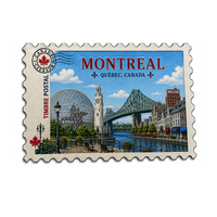 Neuer Stempelförmiger Kanada-Stadt-Folien-Kühlschrankmagnet Kundenspezifisch Bedruckter Aluminiumfolie Touristen-Souvenir Kühlschrankmagnete Montreal