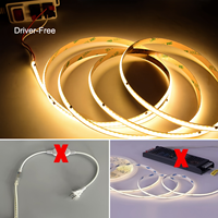 220v Cob sans conducteur Led Strip Light 110v Driverless Ce Rohs Warm White Flexibles Tape Luz De Tira Led Cob