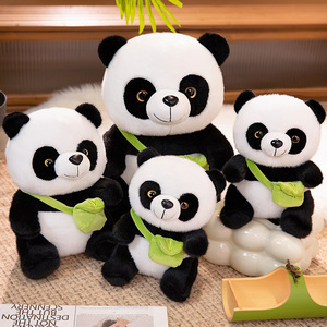 Peluche <span class=keywords><strong>Panda</strong></span> noir et blanc personnalisable de 35cm en coton PP super doux unisexe OEM/ODM cadeau de noël brodé saint valentin - Product Image 5