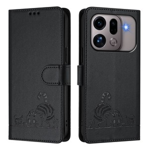 Funda Protectora de Piel Sintética con Diseño de Gato Antihuellas Dactilares de Primera Calidad con Correa para Oppo Find X9s Pro/<span class=keywords><strong>REALME</strong></span> 16T 5G/RENO 16 - Product Image 1
