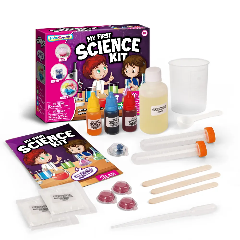 kid educational gift toy learning more science knowledge diy funny color text science kit color change experiment