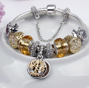 Dropshipping <span class=keywords><strong>Vintage</strong></span> Silver Color Charms Bracelets pour Femmes DIY Crystal Beads Fine Bracelets Women Pulseira Jewelry - Product Image 6