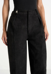 Women's High Waist Wide Leg <b>Wool</b> Trousers Solid Color Anti-Wrinkle Full Length Loose Fit Women's <b>Pants</b> Minimalist Style - Product Image 6