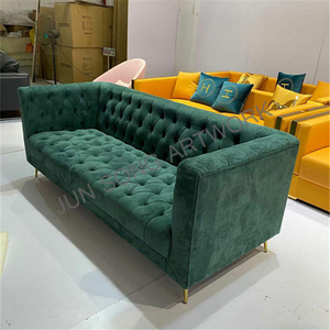 JS S62 Phòng Khách Sang Trọng Của Ý Màu Xanh Lá Cây Chesterfield Sofa Khóa Loạt Cao Cấp Tùy Chỉnh Vải Settee Villa Couch Ghế Đơn - Product Image 2