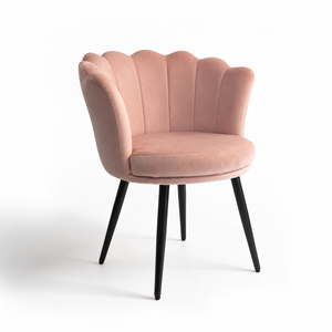 DM Modern <strong>Scallop</strong> Dining <strong>Chair</strong> With Soft Upholstery Round Seat and Stable Foot Pads for Cafe Restaurant Supply - Product Image 1
