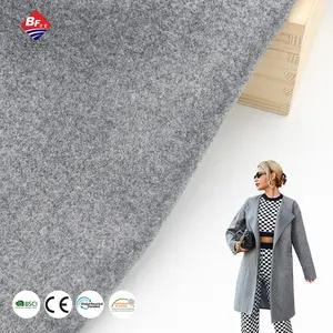 Wholesale cheap price 60% polyester 20% viscose 20% acrylic pure knit flannel fleece fabric for women clothes