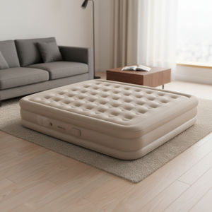 Makkelijk op te bergen opvouwbaar luchtbed queensize, opblaasbaar dubbel hoog automatisch campingluchtbed met ingebouwde pomp - Product Image 1