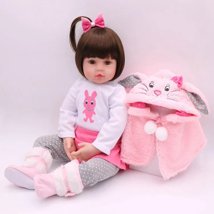 48CM bebe doll reborn baby doll Handmade Silicone adorable reborn toddler Bonecas girl kid silicone doll