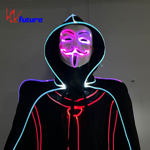 Costume de Clown Lumineux à Fibres Optiques LED pour Spectacle de <span class=keywords><strong>Cirque</strong></span>, Fête d'Halloween, Performance Scénique, Défilé de <span class=keywords><strong>Carnaval</strong></span> - Product Image 4