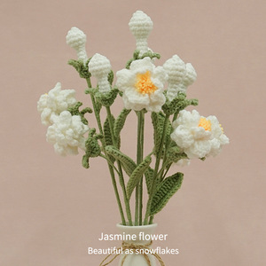 Flor <span class=keywords><strong>de</strong></span> imitación hecha a mano <span class=keywords><strong>de</strong></span> gama alta Flores <span class=keywords><strong>de</strong></span> jazmín <span class=keywords><strong>de</strong></span> <span class=keywords><strong>ganchillo</strong></span> <span class=keywords><strong>de</strong></span> lana tejidas artificiales - Product Image 2