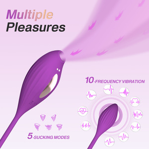 เครื่องกระตุ้นอารมณ์รุ่นที่ 2 แบบสั่น 10 ระดับ ความถี่สูง ชาร์จซ้ำได้ ไม่ใช้น้ำมันหล่อลื่น แบบดูดสองหัว ทำจากซิลิโคนสำหรับผู้หญิง - Product Image 3