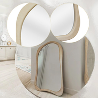 Miroir sur pied rustique en bois massif sur mesure, miroir de sol irrégulier, miroir pleine longueur, décoration intérieure, miroir ondulé