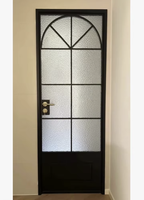 Juego de Puerta Completo de Aluminio con Doble Puerta Arqueada Estilo Francés BOCHARM, Anti-Robo, para Cocina, Apartamento, Dormitorio, Villa