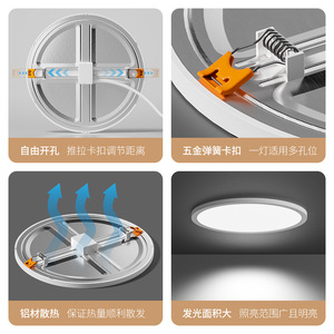 ไฟดาวน์ไลท์ LED แบบฝังเพดานบางเฉียบ มุมลำแสง 120 องศา ค่าดัชนีการถ่ายทอดสีสูง สำหรับห้องนั่งเล่น - Product Image 5