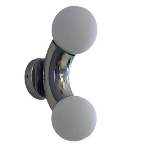 Lámpara de Pared Esférica de Acero Inoxidable y Vidrio de Diseño Creativo Nórdico Posmoderno, Diseño Personalizado para Iluminación de Pasillos y Corredores - Product Image 1