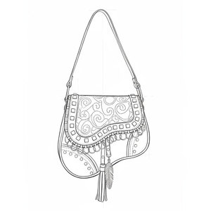 Xinzirain Custom Bohemian Swirl Pattern Feather Tassel Square <strong>Studs</strong> Flap Crossbody Shoulder <strong>Bag</strong> Women <strong>Bag</strong> - Product Image 1