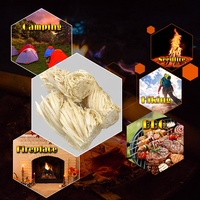 Allume-feu en laine de bois cirée pour extérieur, économique, avec silex, et autres accessoires de camping