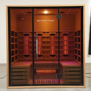 Smartmak nhà máy cao cấp sang trọng 4 người trong nhà Quang phổ đầy đủ + carbon Bảng điều chỉnh hồng ngoại phòng tắm hơi nhiệt với viền Đen/Khung - Product Image 5