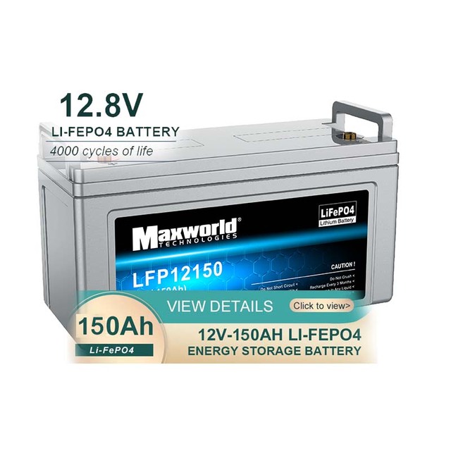 12V 24V 100Ah 150Ah LiFePO4 Battery Pack Deep Cycle Lithium Iron Phosphate Built-in BMS for Solar RV Boat Home Use