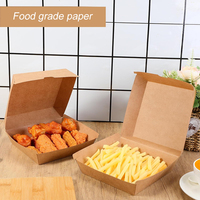 Boîte à hamburger en papier kraft brun jetable personnalisée, résistante à la graisse, micro-ondable, pour emballage de hamburgers
