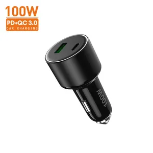 Dual Port PD3.0 100W And QC3.0 18W Fast Charge USB C Car Charger for MacBook Pro Air Laptop