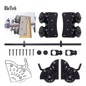 WEKIS Kit de Rieles de Acero y Aluminio Modernos, Juego Completo de Herrajes Deslizantes para Puertas Correderas de Granero, para Edificios de Oficinas, Incluye Soportes, 300 Lbs - Product Image 5