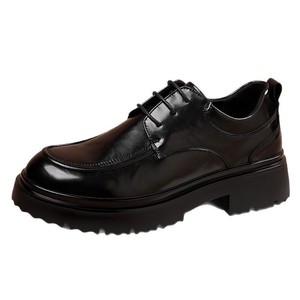 Zapatos Oxford Formales de Cuero Negro para Hombre, Estilo Británico 2026, de Piel Vacuna Genuina, Punta Redonda, con Aumento de Altura, Casuales de Negocios - Product Image 5