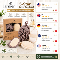 Échantillon Gratuit de Tampons de Douche en Loofah Jarnier – Gants Exfoliants Ovales Écologiques en Sisal Naturel pour le Corps – Éponge de Lavage en Loofah pour le Bain
