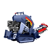 Personnalisé OEM pris en charge sur chenilles agricole foresterie Machine rotative de travail du sol et de creusement Petite trancheuse pour route accidentée