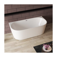 Baignoire autoportante en acrylique blanc moderne de haute qualité à prix d'usine, avec fonction de massage par remous, écologique