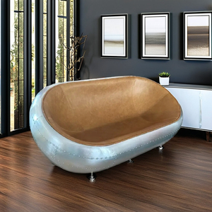 Chaise Rétro Industrielle et Table Basse Aviateur, Mobilier de Maison Style Loft pour Chambre, Salle à Manger et Salon - Product Image 5