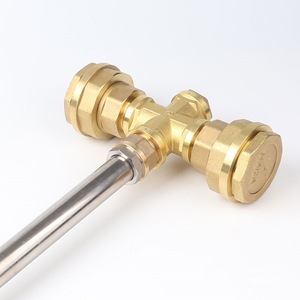 Marteau sacré en laiton avec manche en acier inoxydable, outil d'assemblage DIY pour accessoires et ornements du marteau de Thor - Product Image 1