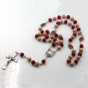 Collier de prière catholique en hématite avec <span class=keywords><strong>chapelet</strong></span> noir perlé, crucifix et croix en verre lourd - Product Image 4