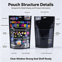 Sachet Doypack Personnalisé Imprimé avec Fenêtre Transparente, Trou de Suspension, Scellage Thermique, Emballage Plastique pour Vente au Détail (Jouets, Quincaillerie, Cadeaux)