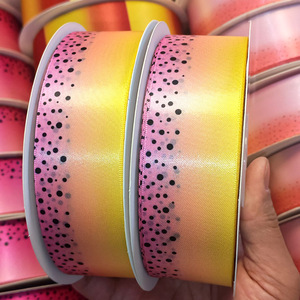 4 Adet Çift Taraflı Gökkuşağı Renkli Polyester Saten Kurdele 4cm 100 yard Yüksek Dayanımlı Kurdele Rulosu Baskılı Ombre Özel Gül Çiçekleri İçin - Product Image 5