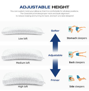 <span class=keywords><strong>Oreiller</strong></span> en mousse à mémoire <span class=keywords><strong>de</strong></span> <span class=keywords><strong>forme</strong></span> cervicale déchiqueté réglable en bambou <span class=keywords><strong>ferme</strong></span> moyen pour adultes dormeurs latéraux - Product Image 4