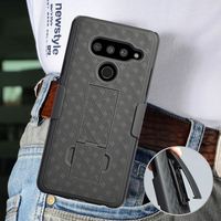 Étui de téléphone portable antichoc en acier inoxydable électroplaqué avec support pliable et cadre de protection d'appareil photo, en TPU et PC, pour robot, offert