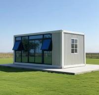 Maison conteneur préfabriquée en acier de 40 pieds avec façade vitrée, bureau/appartement/villa moderne préfabriqué détachable de 20 pieds, certifié CE