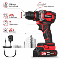 Nouvelle arrivée MARS : Perceuse-visseuse sans fil 20V Brushless avec batterie 2.0Ah, chargeur, mandrin 3/8 pouces et couple de 355 in-lbs
