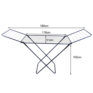 Séchoir à linge pliable de type X, portable, sur pied, grande capacité, avec ailes repliables, pour la vente en gros - Product Image 6