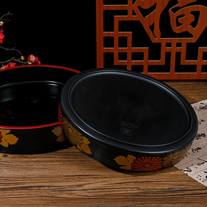 Plato Japonés de Hielo Seco para <span class=keywords><strong>Sushi</strong></span>, Vajilla Redonda, Laca para <span class=keywords><strong>Sushi</strong></span> Oke, Plato de Plástico ABS para Sashimi, Bandeja para Servir - Product Image 4
